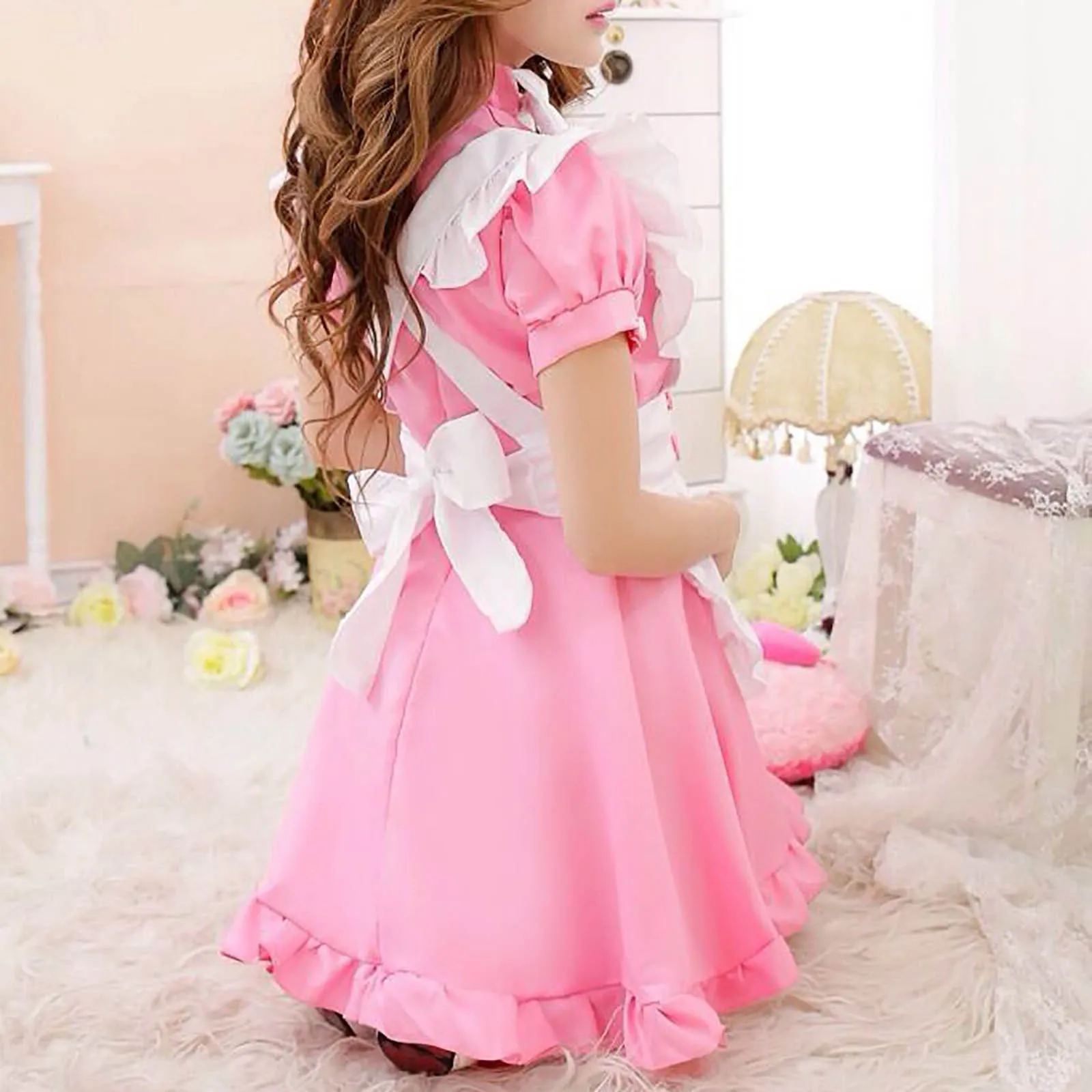 Женский костюм горничной платья Косплей Анимация для выступлений девочек