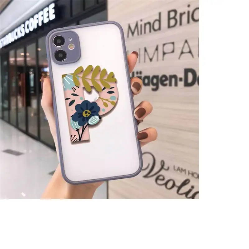 

Name DIY capital letters Phone Case matte transparent For gray iPhone 7 8 x xs xr 11 12 pro plus max mini Funda Clear