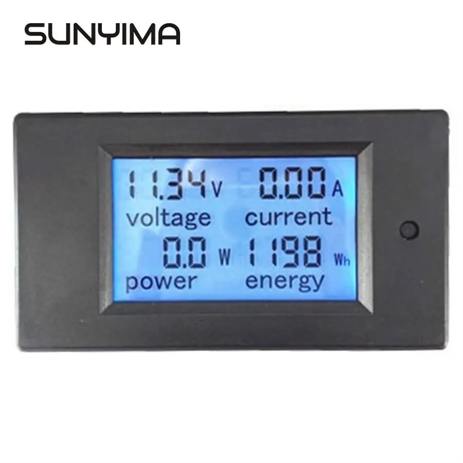 SUNYIMA цифровой ваттметр DC6.5-100V 20A 4 в 1 цифровой измеритель напряжения тока Энергии Большой ЖК-экран Вольтметр постоянного тока Ammete