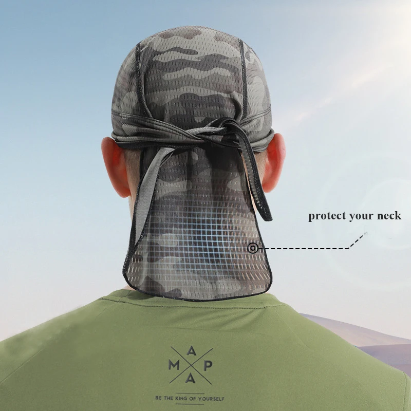 Cool Printing Pirate Cap Breathable Soft Scarf Sports Beanie Running Cycling Tennis Helmet  Bandage Hat Bicycle Headband Men