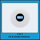 Независимый детектор дыма, детектор угарного газа, датчик дыма с ЖК-дисплеем, дополнительный датчик дыма для домашней безопасности, чувствительный, портативный, пожарная сигнализация