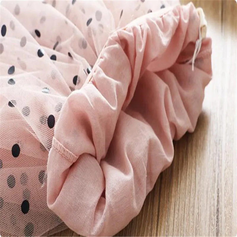 Тюлевая юбка пачка в горошек для маленьких девочек на весну и лето серая розовая