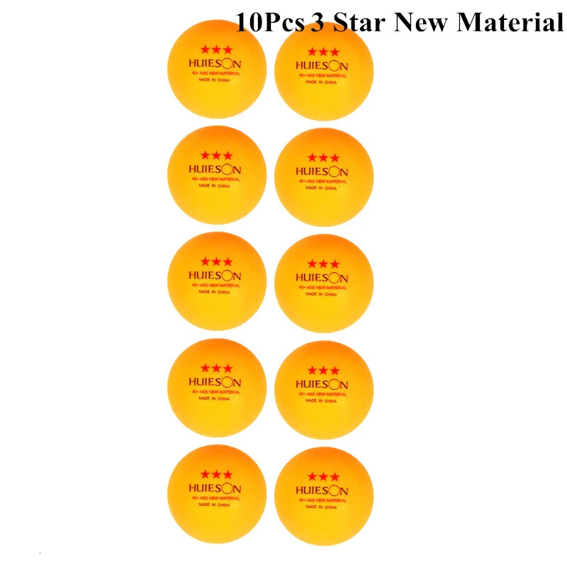 3 Star New Material HUIESON 10 шт./пакет 3 звезды для настольного тенниса Ракетки Для шар 40 мм+ 2,9 г шарики для пинг-понга для соревнований, тренировочные мячи - Цвет: 3 Star New Material