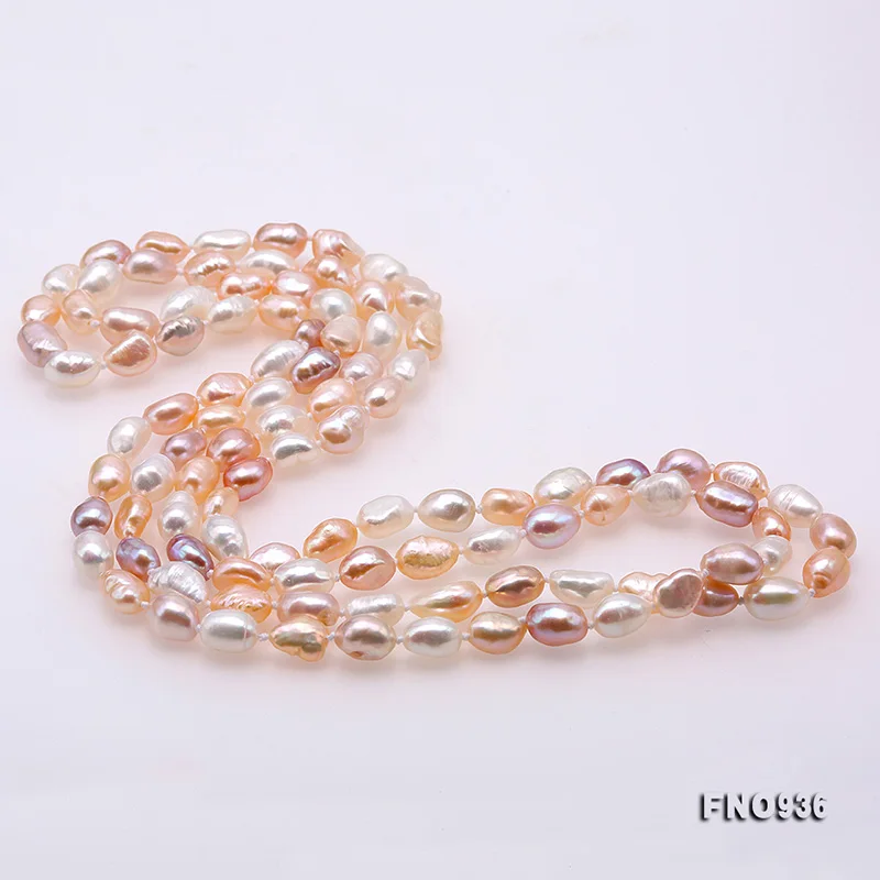 JYX длинное очаровательное разноцветное ожерелье в стиле барокко длина 7-8 мм