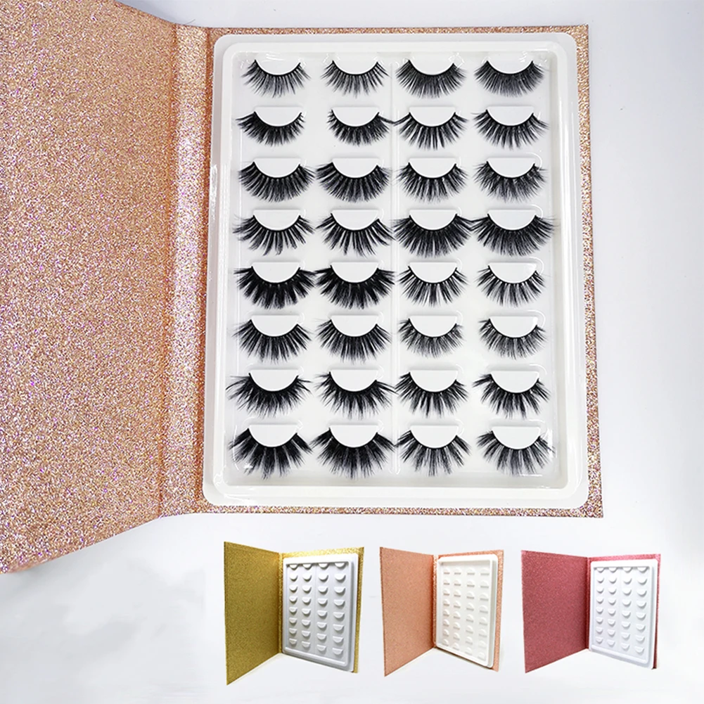 16 Pair Organizer Makeup Display Glitter Paper Container Eyelash Storage Book Compartment Sample Catalog Care Gift Packaging | Красота и