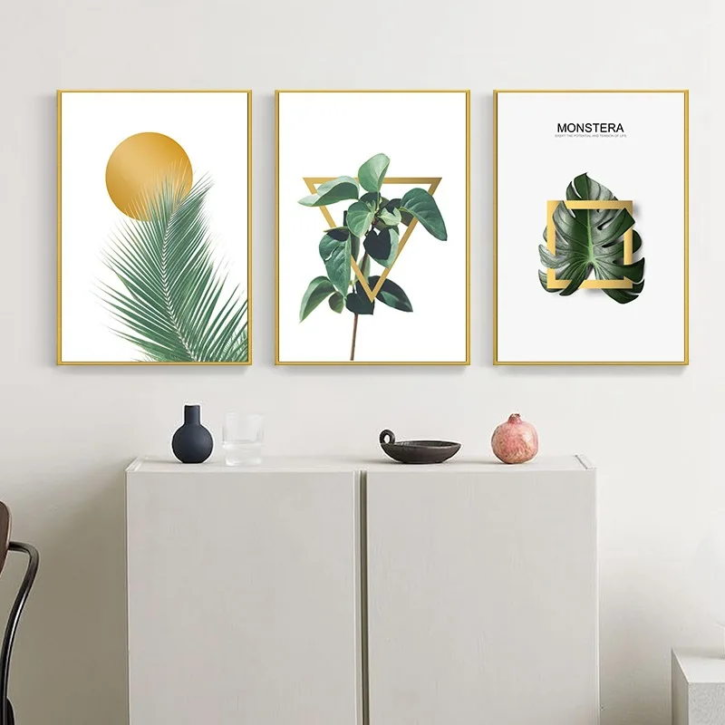 Современный домашний декор зеленые растения печать на холсте картина для