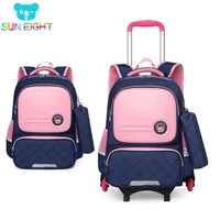 sun eight new wheeled bags school bag for girls backpack children trolley mochila mochilas