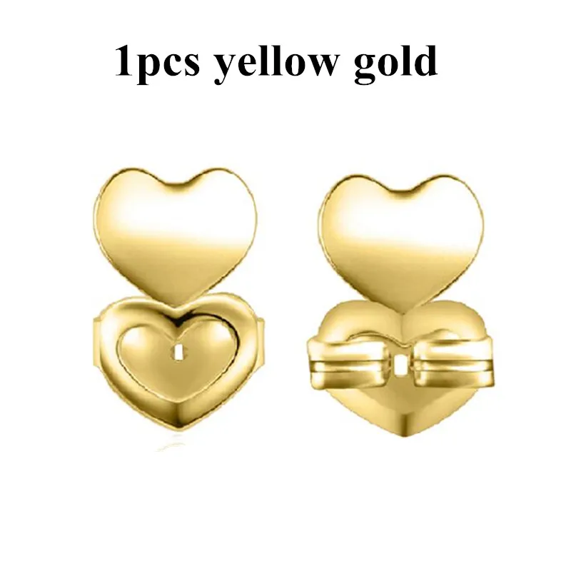 1pcs Gold Seanuo Золотые/серебряные серьги-гвоздики с гайкой, гипоаллергенные, подходят для сережек, поддержка для женщин - Окраска металла: 1pcs Gold