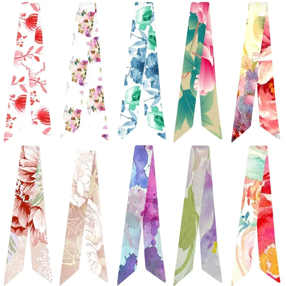 

Акварель Пион печати постоянно меняющейся сумка ручка связанный шарф для женщин моды небольшой шарф