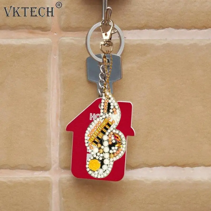 5 шт. DIY полная дрель Алмазная картина брелки специальная форма музыкальные нотки брелки Алмазная вышивка крест брелок "Стич"