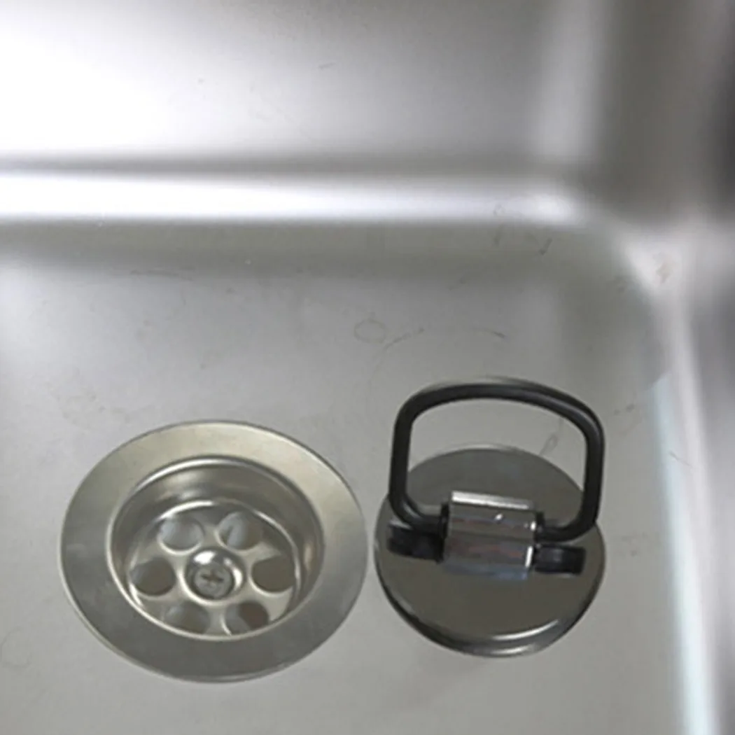 

Chrome Plated Sink Plug Stopper Kitchen Fixtures Tap Hole Cover With Pull Handle 46mm New Practical