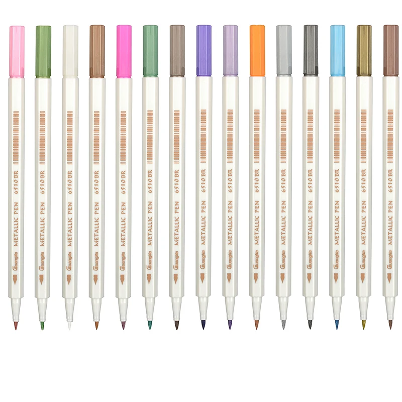 12/15/20 цветов металлический маркер ручка мягкая кисть авторучка художественный