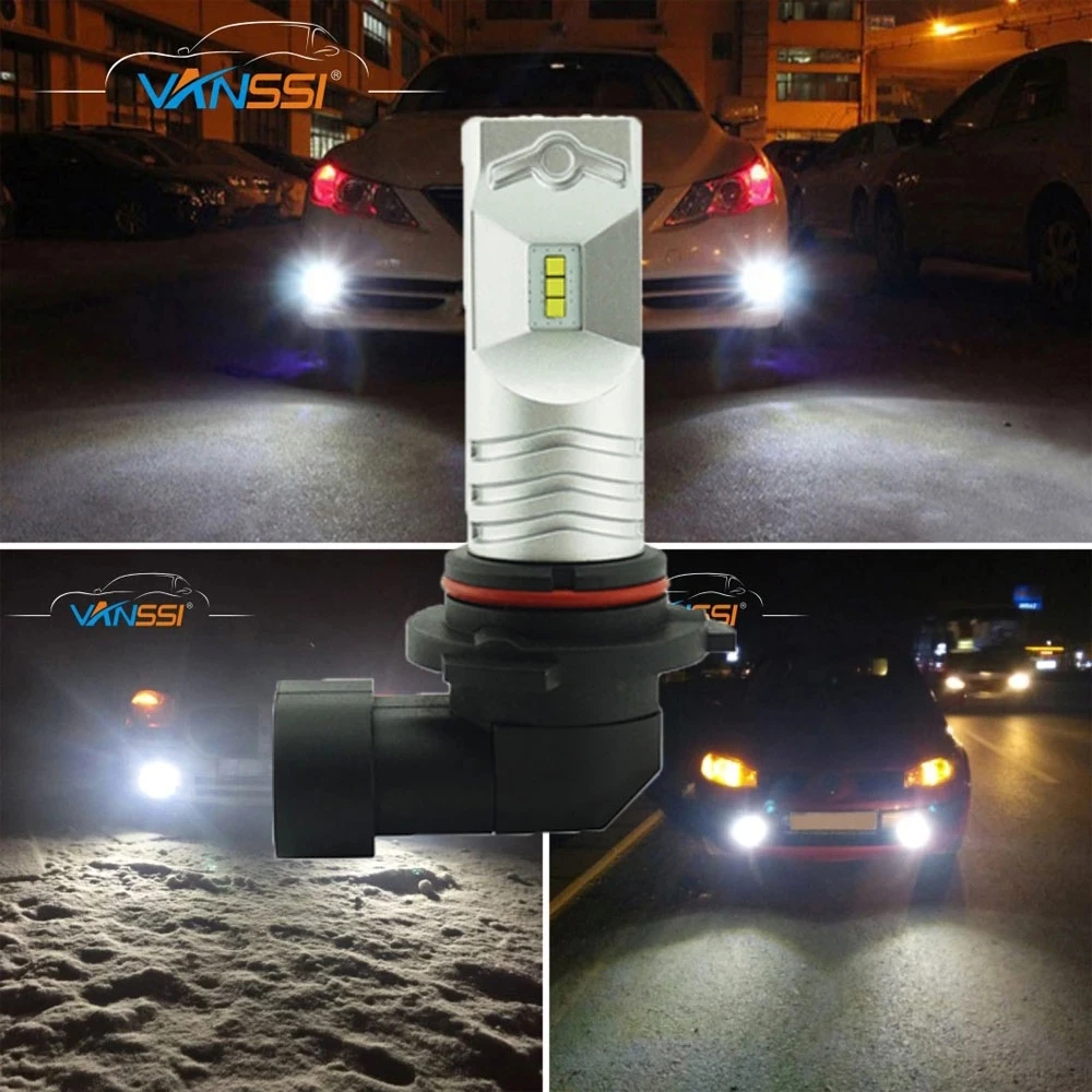 

2Pcs 9006 HB4 LED Fog Light Bulbs High Power 4000LM CSP Chipsets Super Bright 6000K White DC12-24V