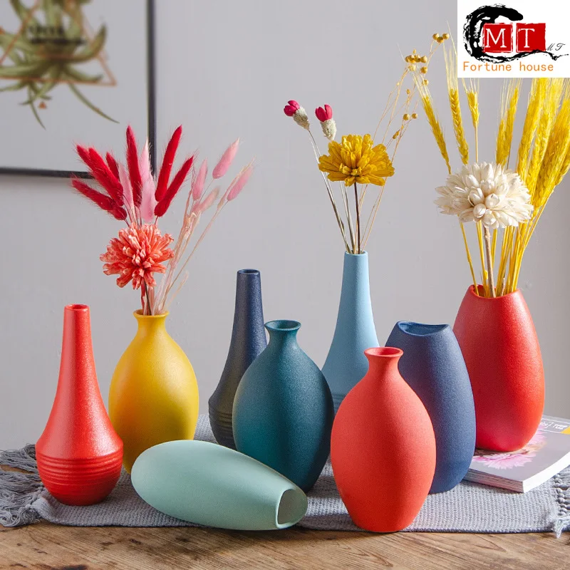 

Creative Nordic small vase simple modern ceramic decoration dried flower decoration porch living room flower arrangement vases
