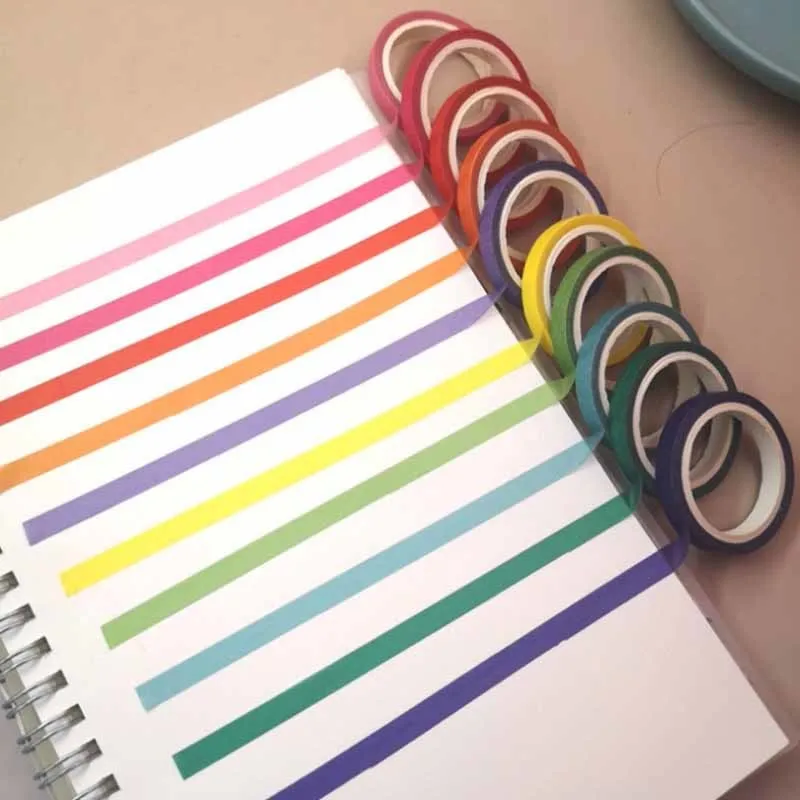 

Colored paper tape 40 colors, 60 colors, solid color candy tape, rainbow set