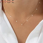 AIDE простой 925 стерлингового серебра квадратный алмаз для штабелирования ключица цепочка ожерелье для женщин новые золотое ожерелье опт