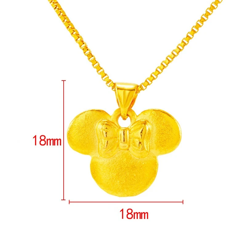 24-каратное золотое покрытие ожерелья для женщин, девочек, подростков с милым подвеской Микки, ожерелье для вечеринки, дня рождения, годовщины, парные украшения, подарок.