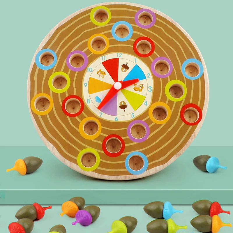 

Baby Wooden Education Clip Beads Toys Color Classification Cognitive Game Baby Fine Motor Training Montessori Mathematics Toys