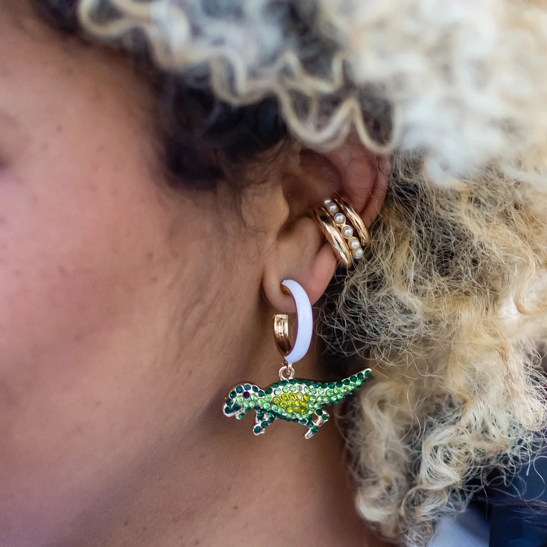 Женские винтажные серьги висюльки с животным и динозавром вечерние подвески