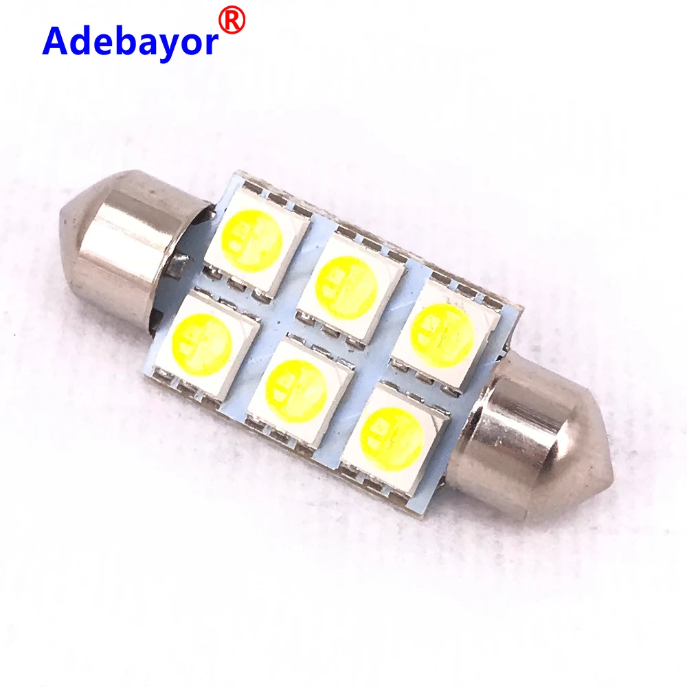 1 шт. белый гирлянда 36 мм светодиодный купольный светильник 5050 SMD 6 C5W авто Интерьер