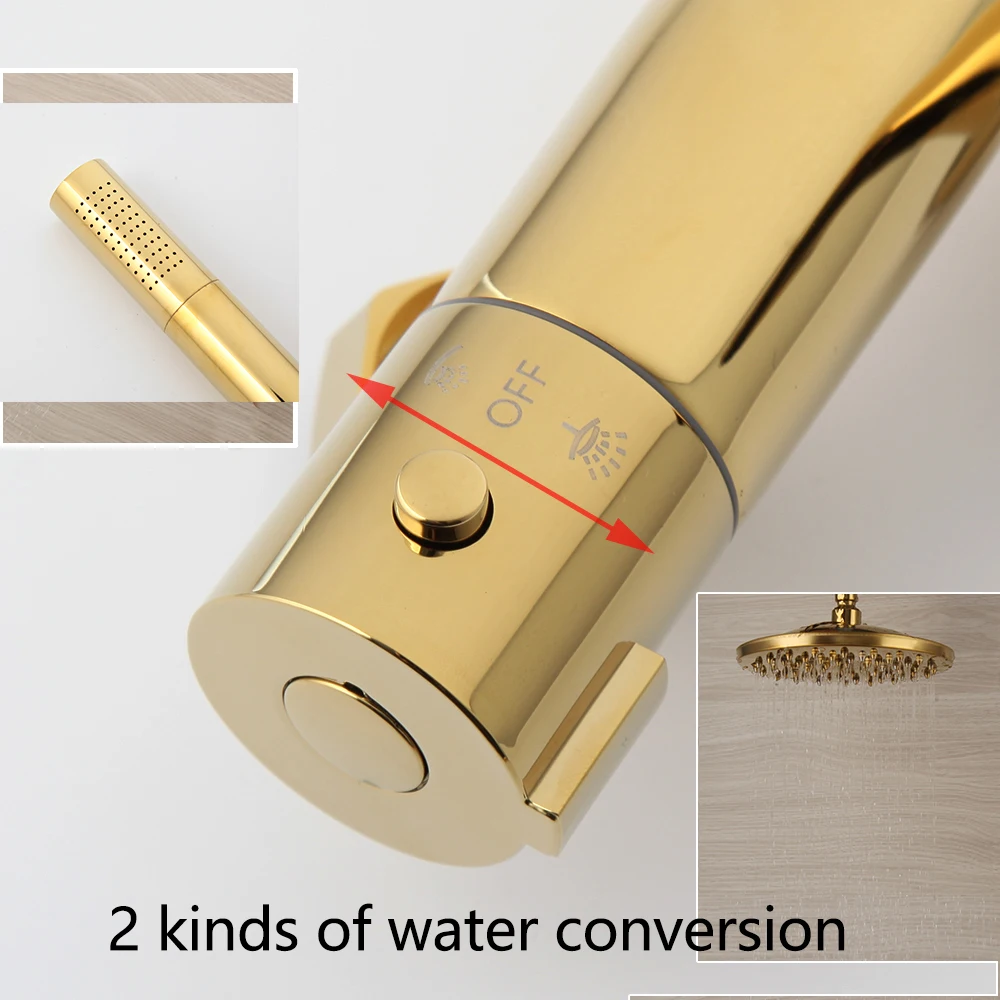 Термостатический смеситель для душа YANKSAMRT золотой цвет Набор смесителей ванны и