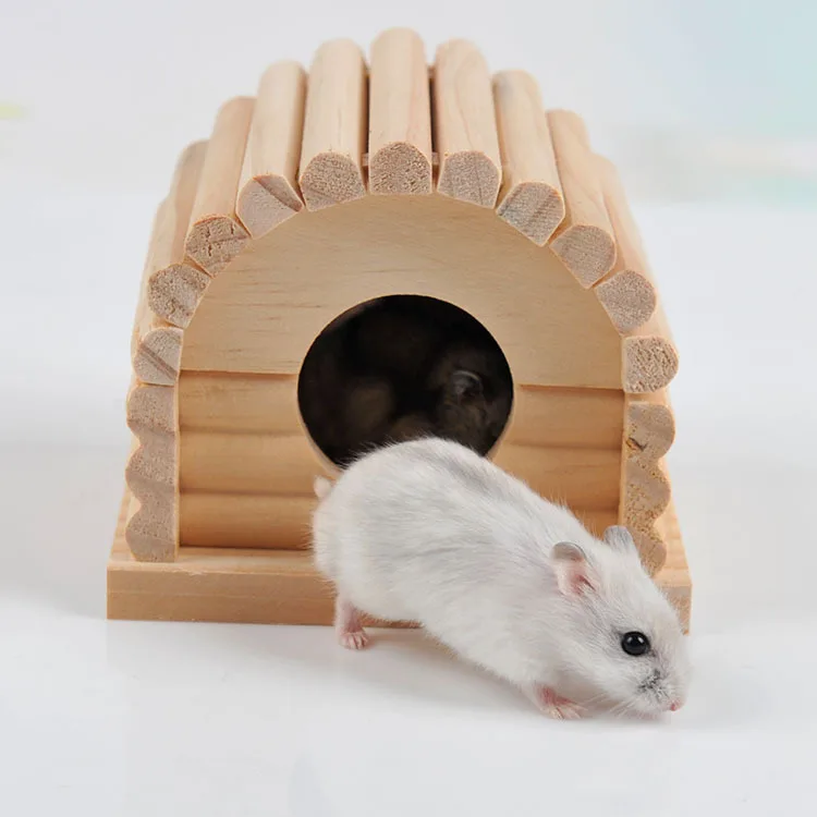 Hamster nest wooden house guinea pig explosion model small pet toy split | Дом и сад