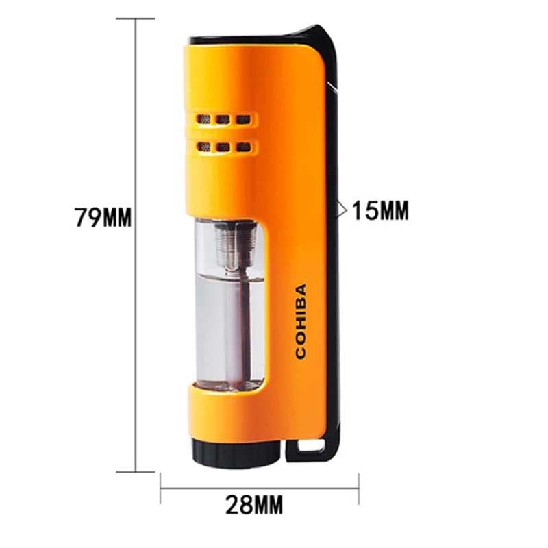COHIBA 4 цвета ветрозащитная сигаретная Зажигалка cigartte с одной струей пламени Бутан