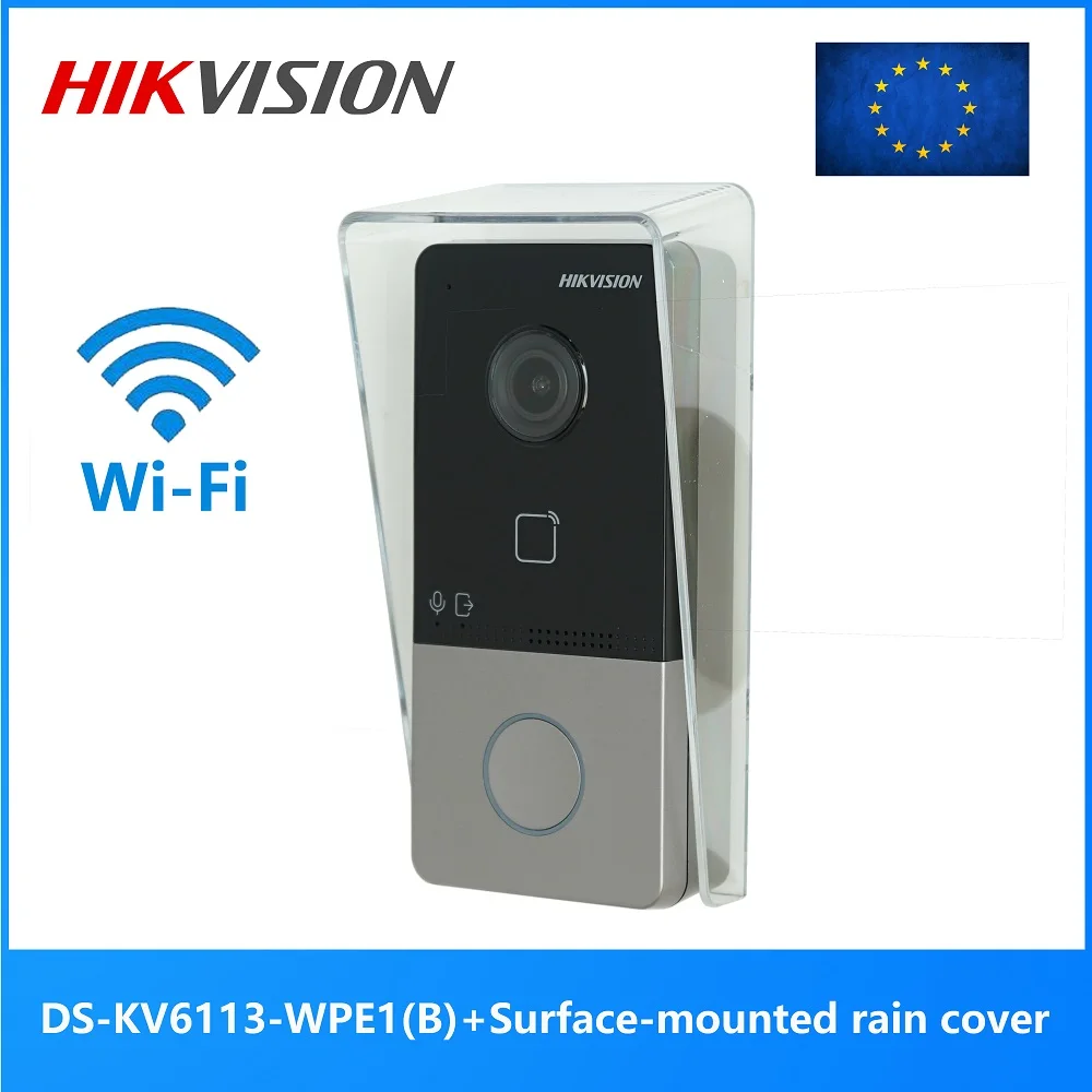 

HIKVISION Multi-language DS-KV6113-WPE1(B) IP Doorbell,WiFi Doorbell , Door phone, Video Intercom, waterproof , IC card unlock