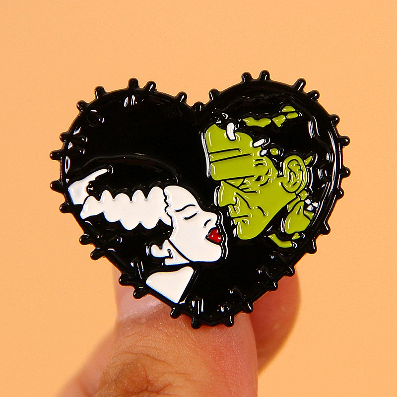 

Frankensteins and Bride Enamel Brooch Pin Jeans Jacket Lapel Hard Metal Pins Brooches Badges Exquisite Jewelry Accessories Gifts