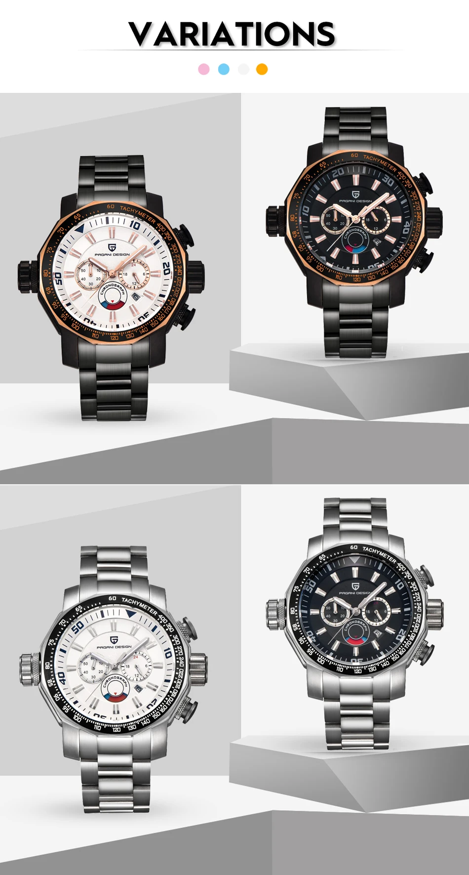 Топ люксовый бренд PAGANI Дизайн Спортивные часы Reloj Hombre военные водонепроницаемые многофункциональные кварцевые часы мужские Relogio Masculino