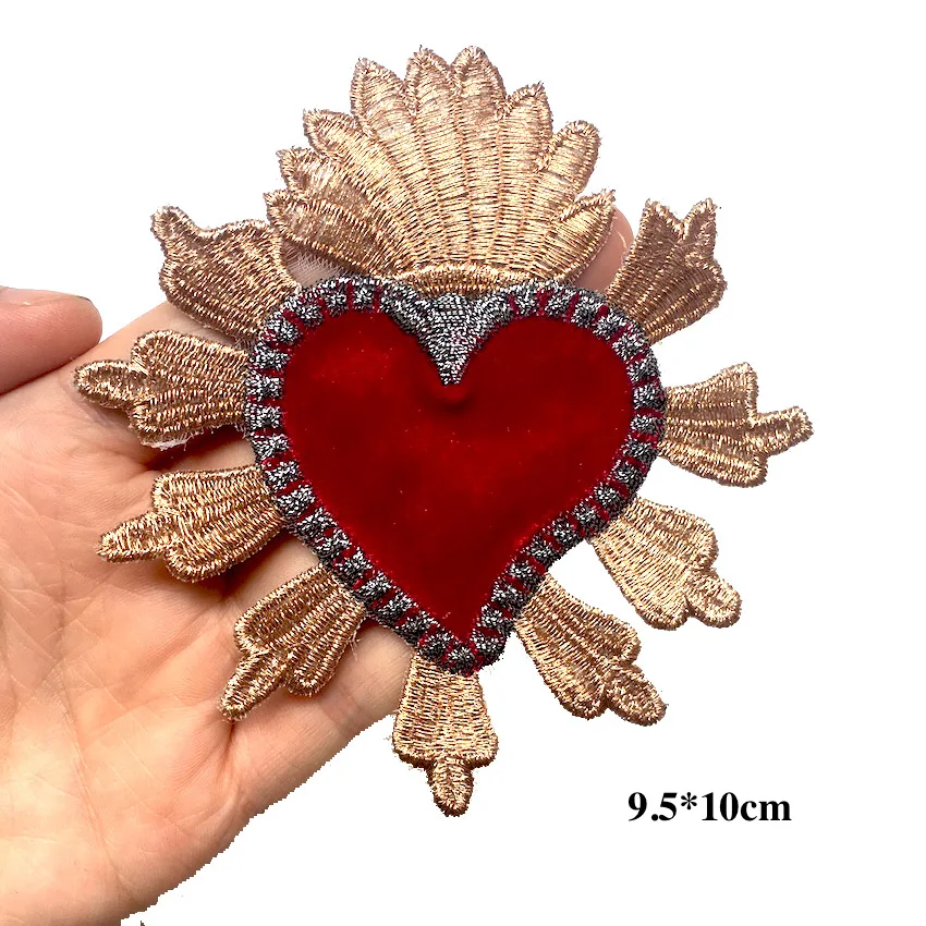 1 шт красный любящее сердце вышивка шить на нашивки для одежды куртка аппликация