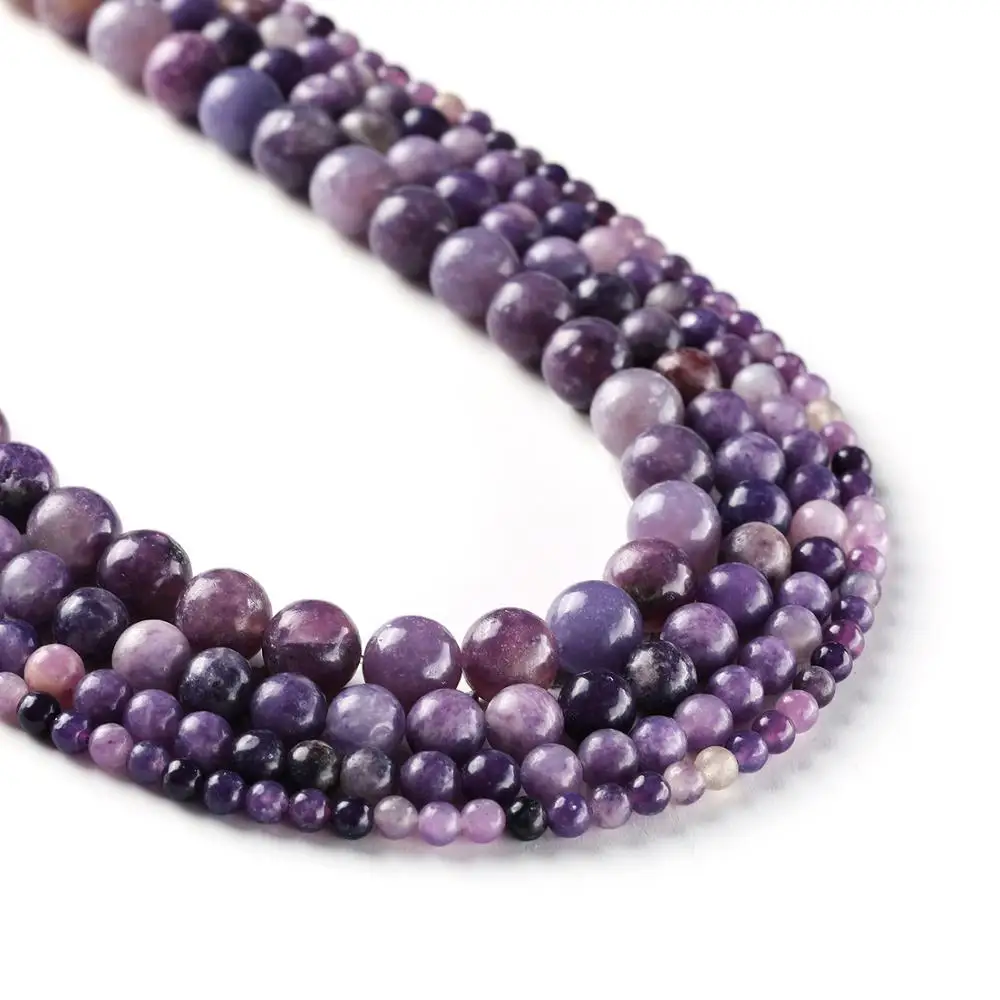 

Natural Purple Mica Beads 4mm 6mm 8mm 10mm Smooth Round Beads -15 Inch Full Strand