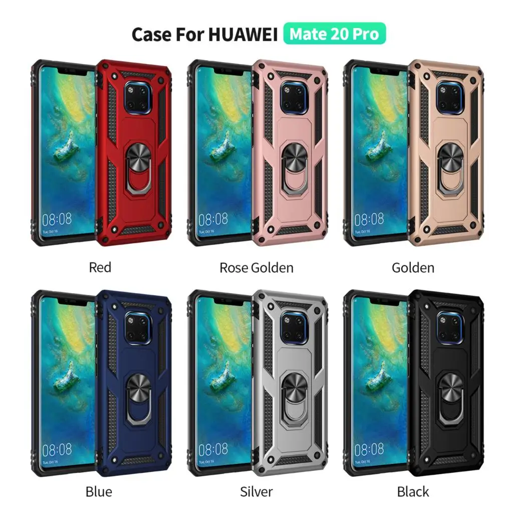 Shockproof Car Holder Ring Magnet Case for Huawei Mate 20 Pro RS Porsche Design Rugged Armor Hybrid Protector Cover | Мобильные