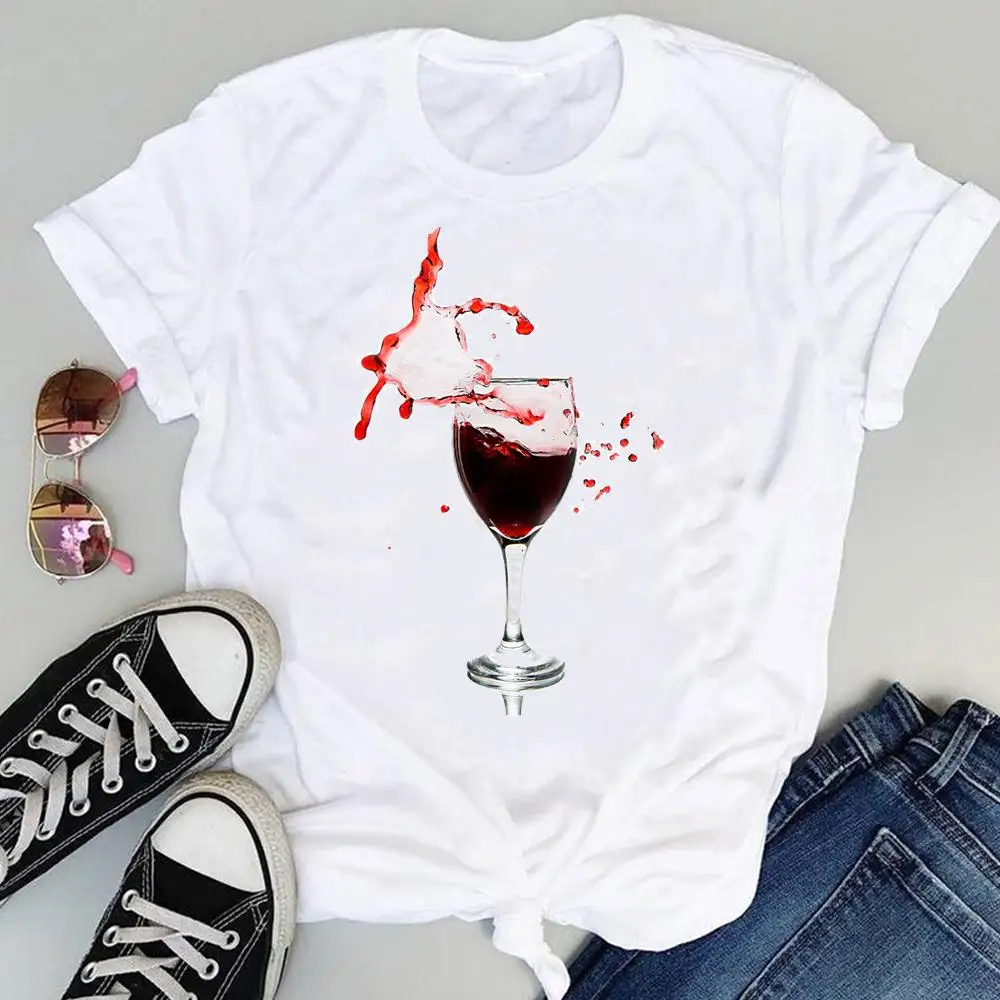 

Для женщин 90s вина тренд Стиль 2021 Леди Мода из мультфильма летняя футболка с короткими рукавами с принтом, одежда для девочек, футболки футбо...