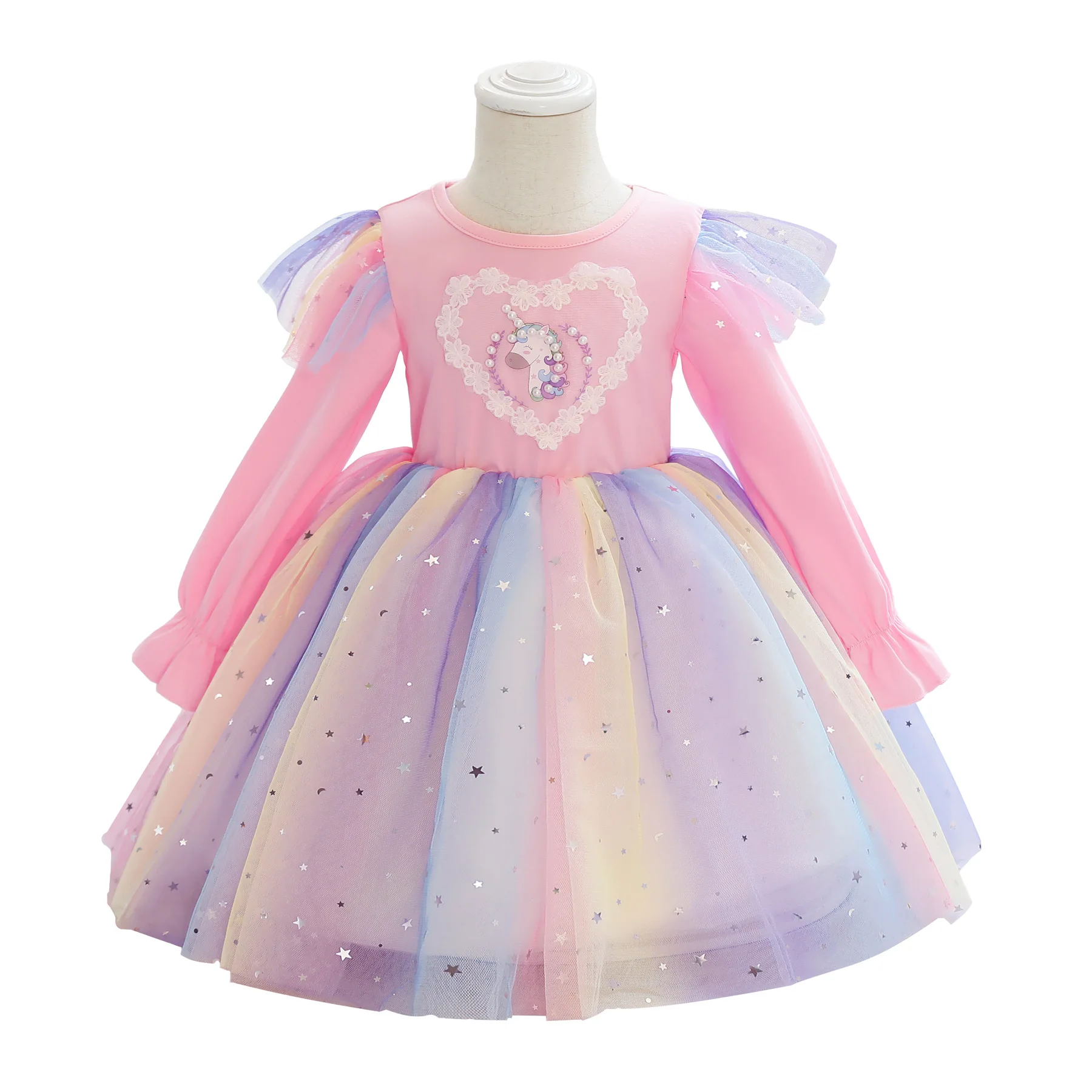 

Summer Cute Girls Princess Dress Bow Dragon Fly Embroidery Tutu Wedding Birthday Party Kids Dresses Children Clothing 3-10 Years