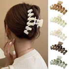 Заколка-краб для волос модная Корейская Заколка-краб толстые волосы однотонный цвет простой матовый большой хвост Акула заколка для волос для женщин