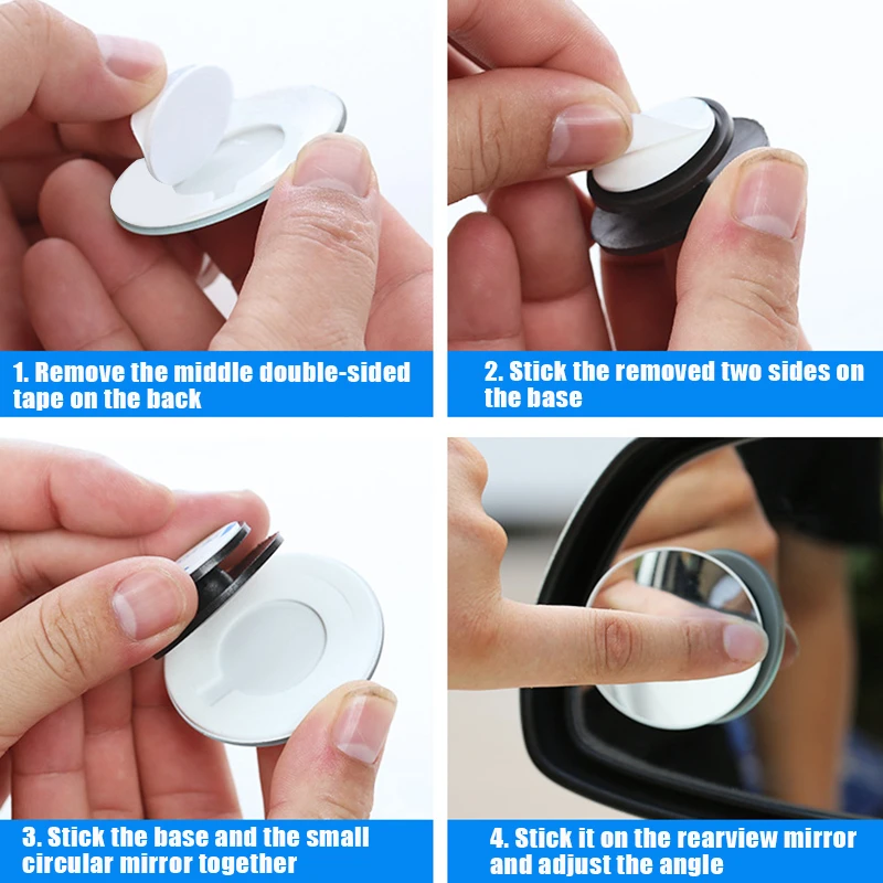 2 шт. внешнее зеркало заднего вида для автомобиля 360 градусов широкий угол Круглый
