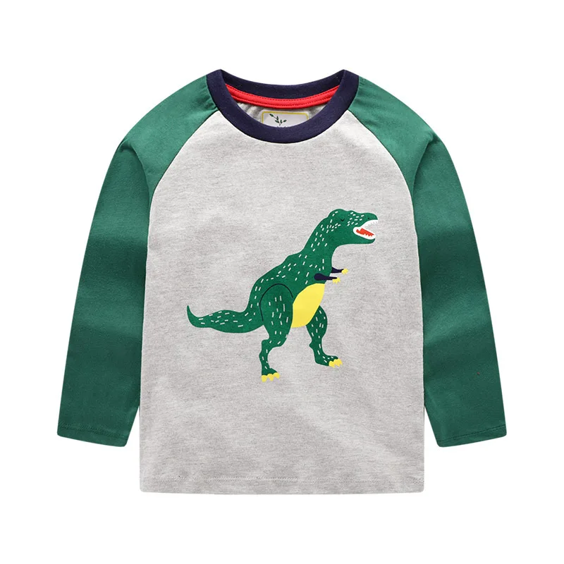

Boys T shirts Cotton Clothing Long Sleeve T shirt Children Dinosaurs Stripe Tops Kids T shirts Fashion Boy Top