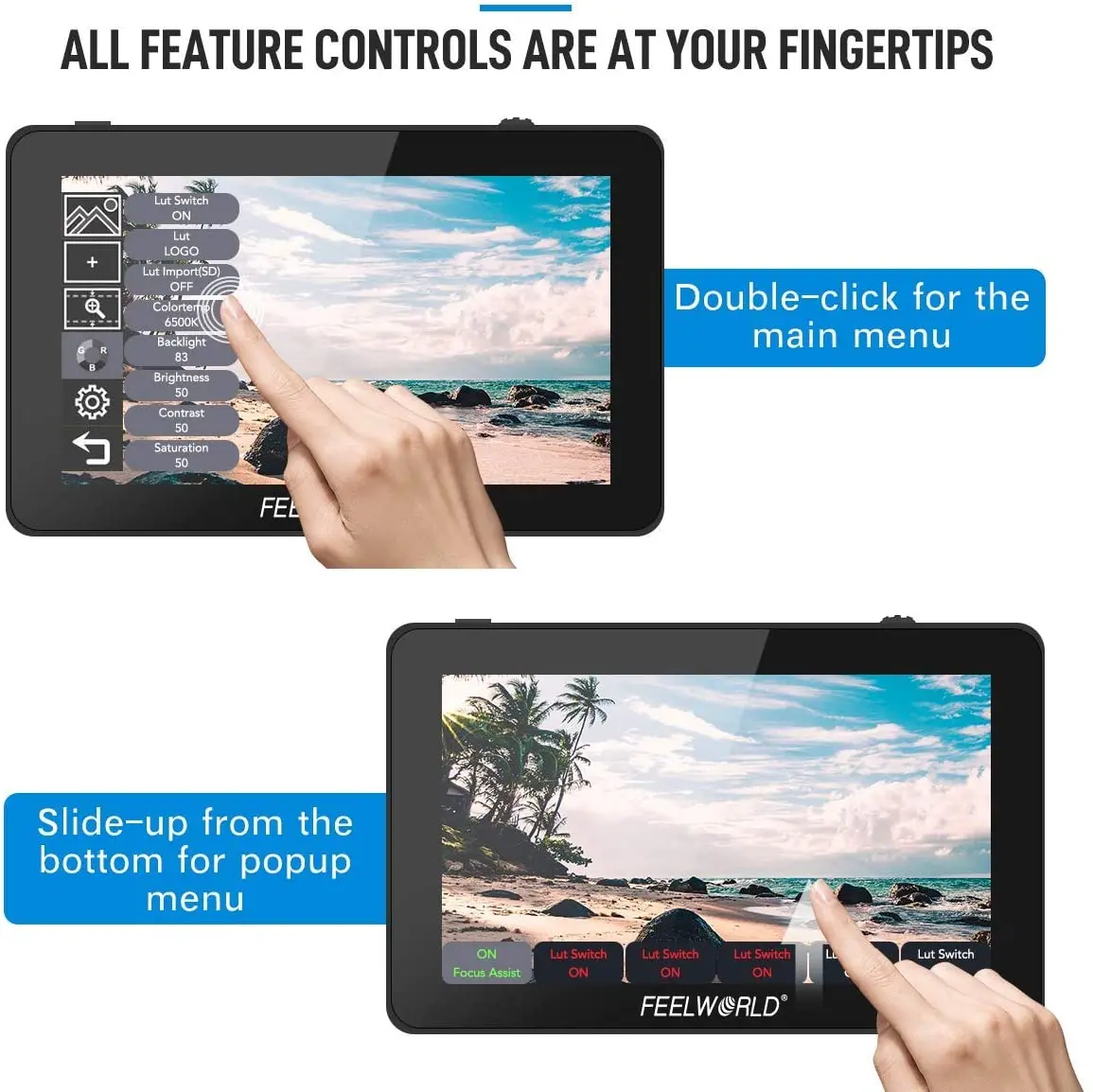 Preise FEELWORLD F6 Plus 5,5 Zoll DSLR Kamera Feld Touch Screen-Monitor Mit HDR 3D Lut Kleine Volle HD 1920x1080 Mit Batterie + Ladegerät