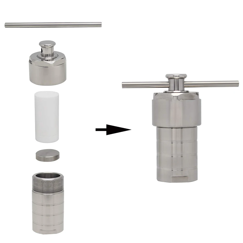 Stainless Steel Hydrothermal Autoclave Reactor with PTFE Liner Teflon Vessel Acid and Alkali Resistance10ml/20ml/25ml/50ml/100ml |