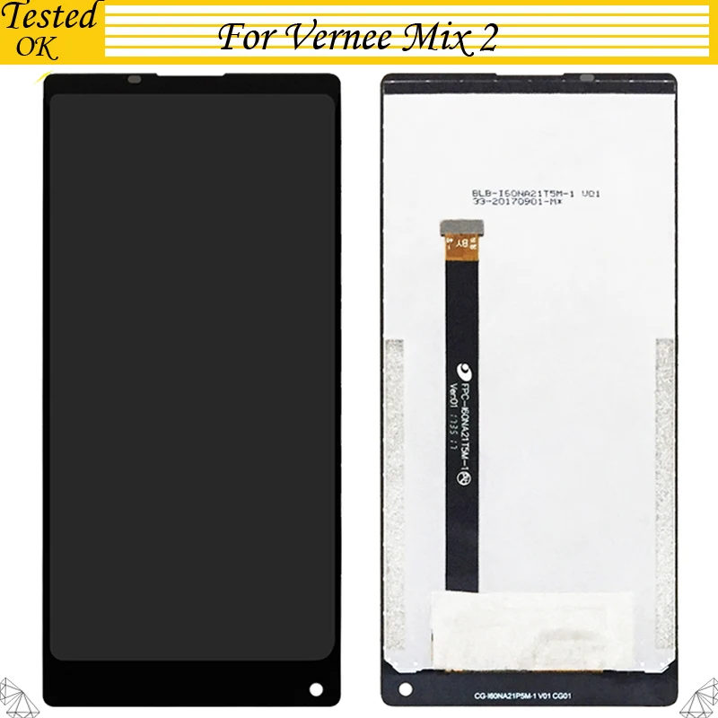 100% тестирование работы для Vernee Mix 2 ЖК-дисплей с сенсорным экраном дигитайзер