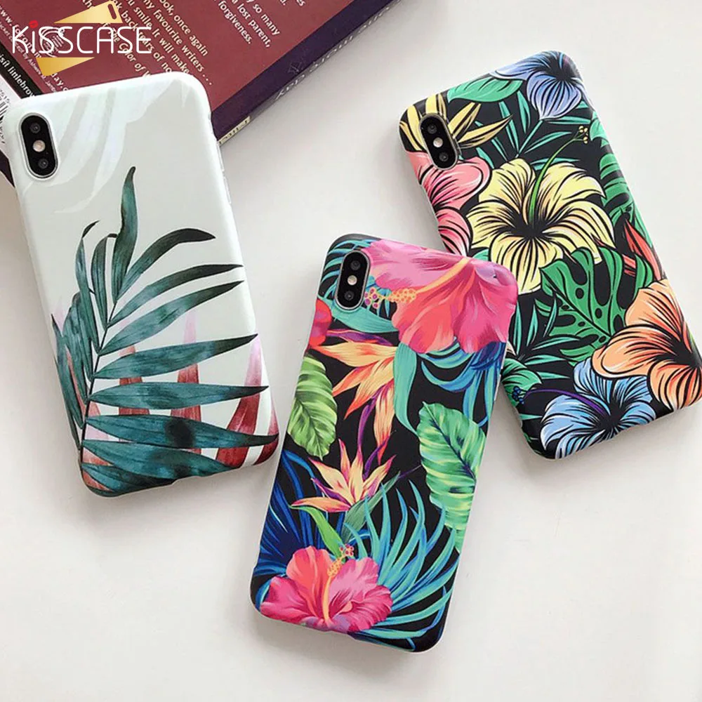 KISSCASE Ретро Цветочный чехол для телефона iPhone XR 7 8 Plus 6 6S мягкие ТПУ цветочные чехлы X