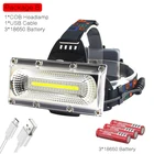 Суперъяркая ремонтная лампа с COB светодиодами, Головной фонарь с зарядкой от USB, налобный фонарь 18650, 60000 люмен, уличный фонарь для рыбалки