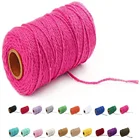 Веревка из натурального хлопка, 2 мм, 100 м в рулоне, цветная хлопковая веревка для рукоделия, шнур для рукоделия, Рождества, свадьбы, текстильный Декор для дома