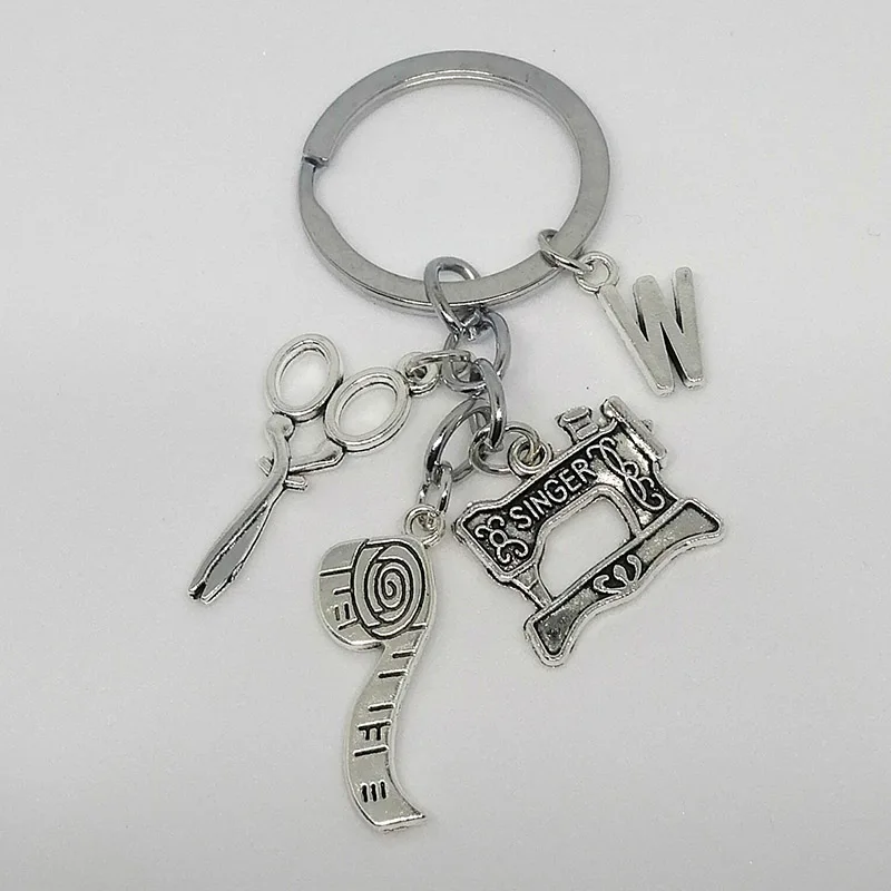 Швейная машинка в стиле ретро швейные ножницы рулетка дизайнерский брелок для