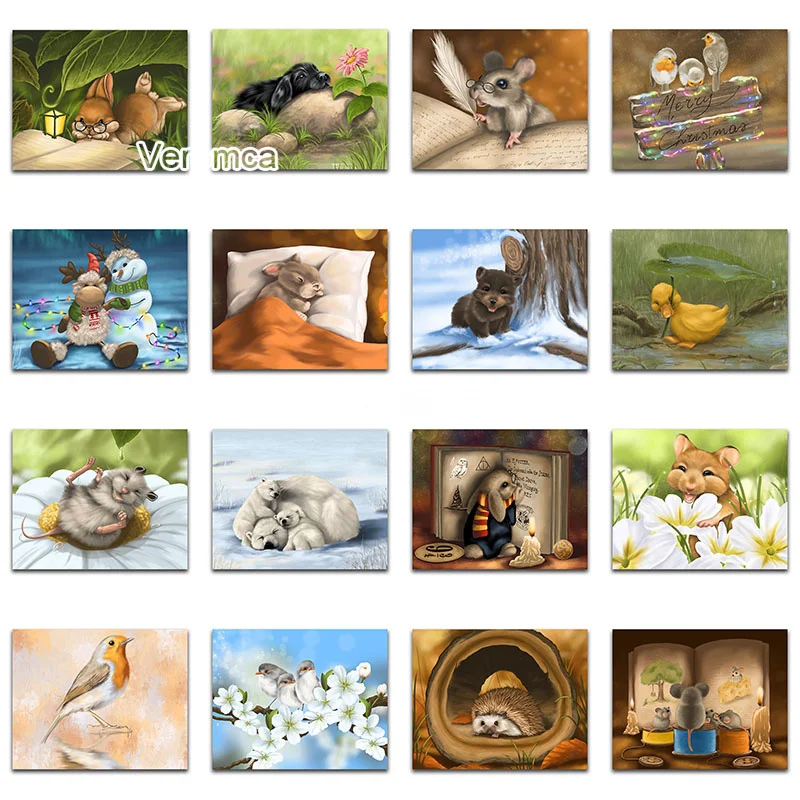 

Забавная Алмазная вышивка, животное, кролик, мышь, ежик, полная вышивка, утка, медведь, 5D алмазная живопись, мозаика, вышивка крестиком для де...