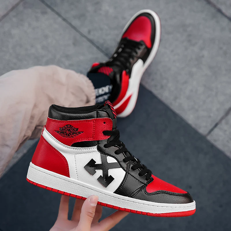 2019 мужские баскетбольные кроссовки AJ 1 цвета белый красный All-Star JD Forces спортивные