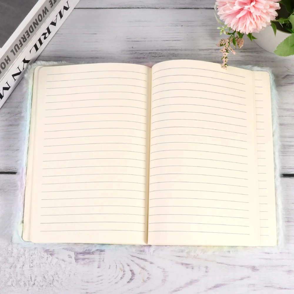 

Cartoon Girls Notebook Fashion Plush Scrapbook Adorable Notebook Writing Pad Students Supplies (Cat)