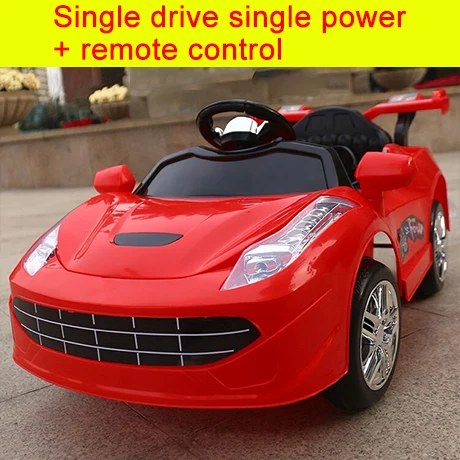 Single drive Детский Электрический автомобиль, большой электрический детский игрушечный автомобиль, электрические машинки для детей, чтобы кататься на четырех колесах, на радиоуправлении, детские ходунки - Цвет: Single drive