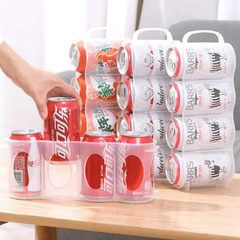4-hole Refrigerator Storage Box Beer Beverage Kitchen Accessories Cola Organizer Household Save Space Stackable | Дом и сад
